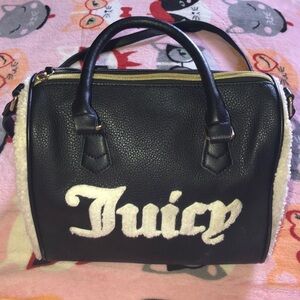 Juicy Couture Black & White Logo Satchel Bag
